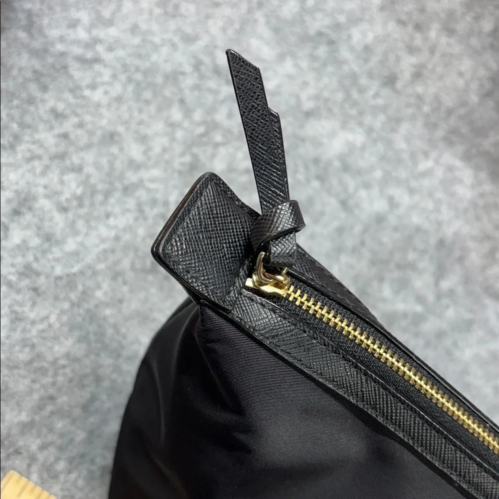 Kate Spade Black Zippered leather trimmed Pouch purse bag